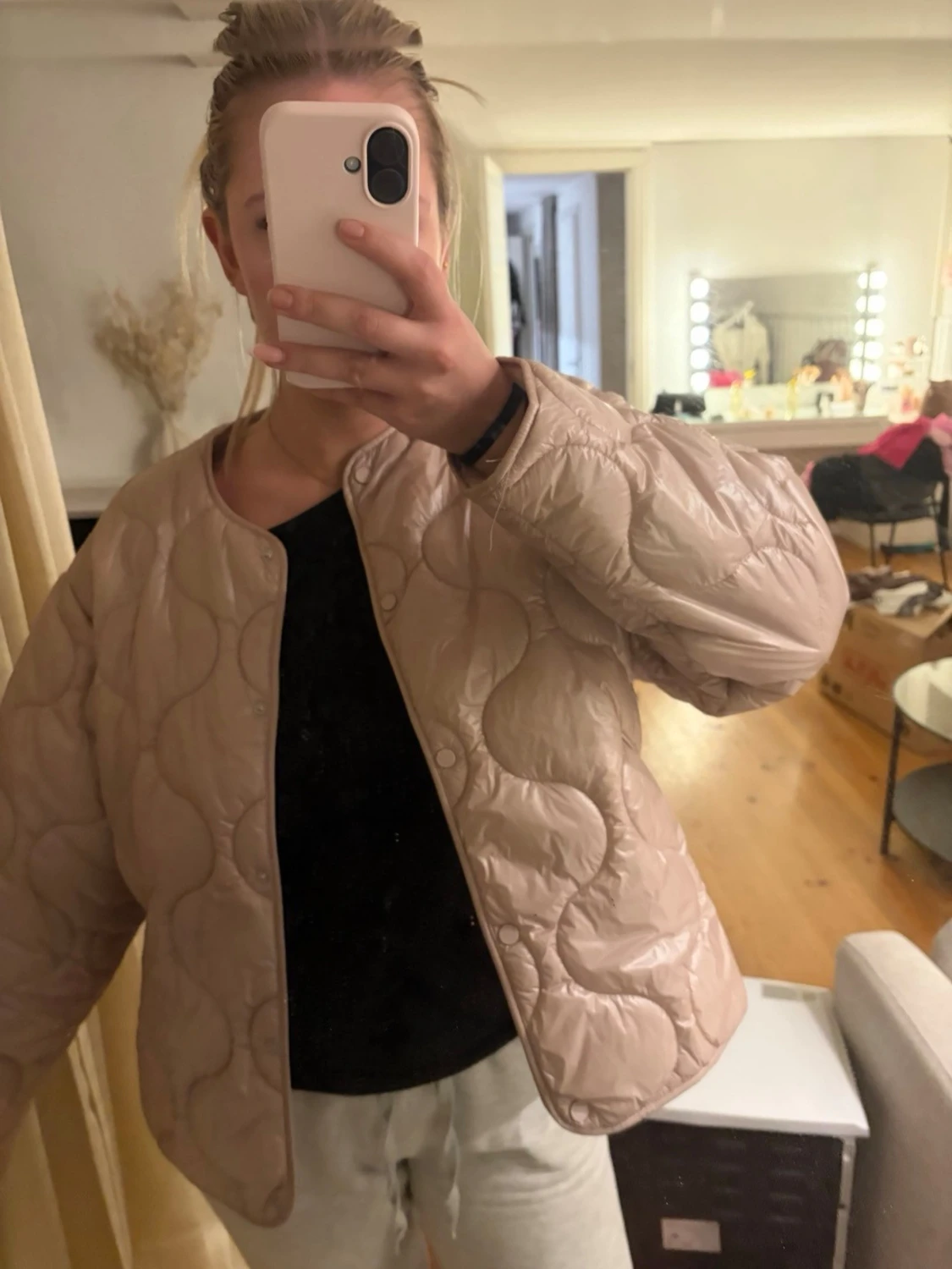 Rosa quiltad vindjacka - 1