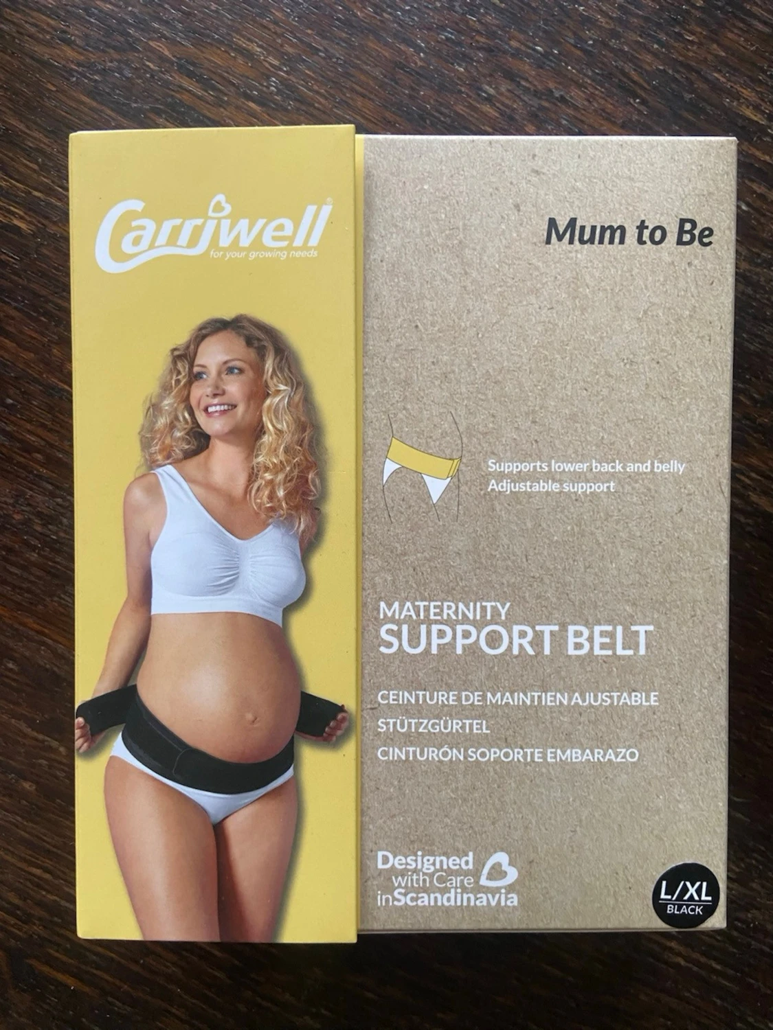 Svart graviditetsbälte Carriwel L/XL