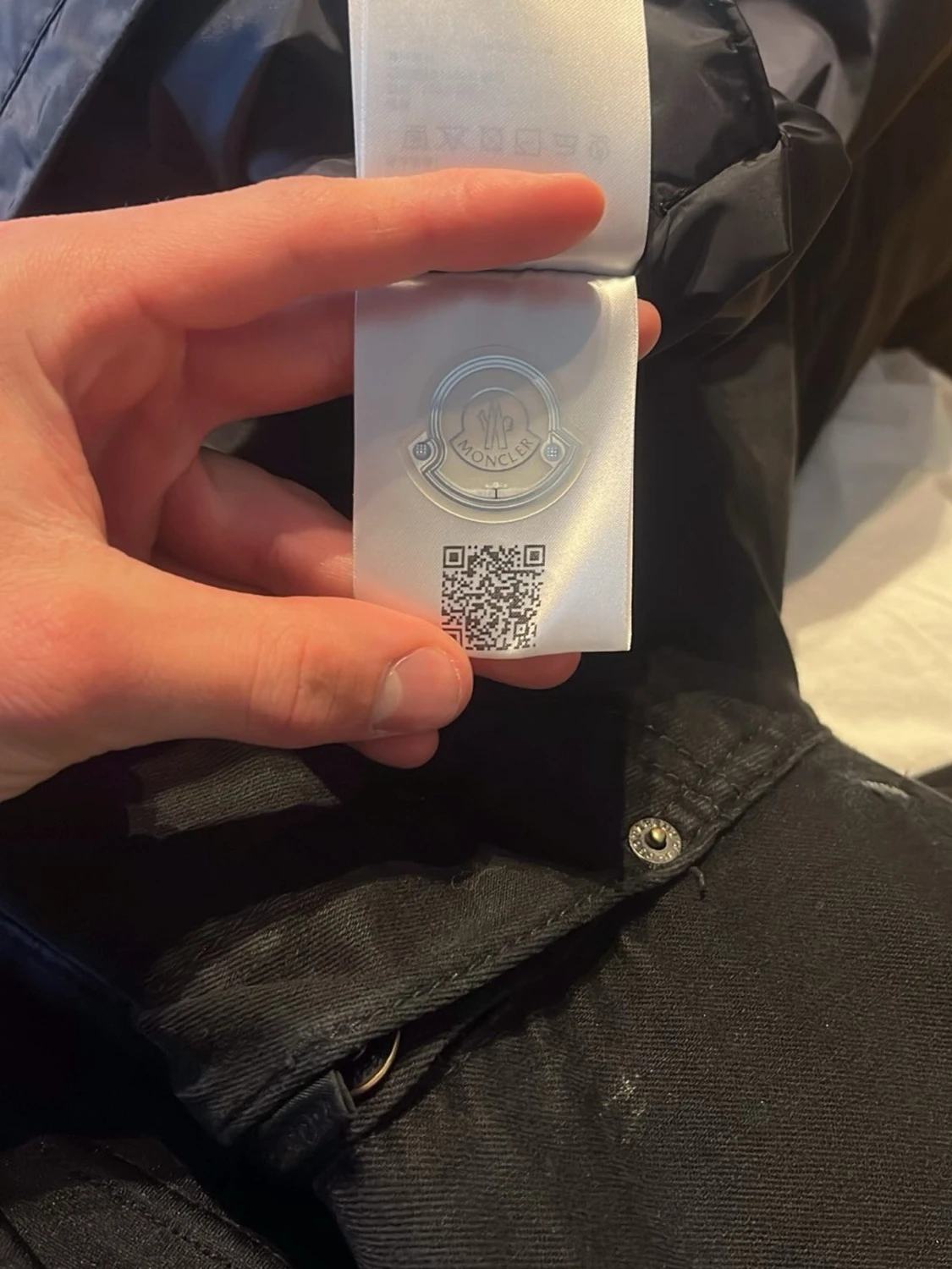 Navy Moncler vindjacka med huva - 4