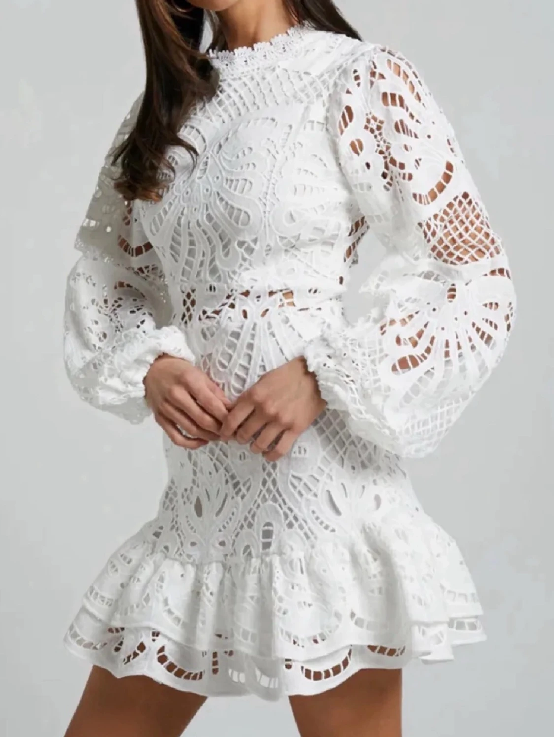 Vit spetsklänning - 1