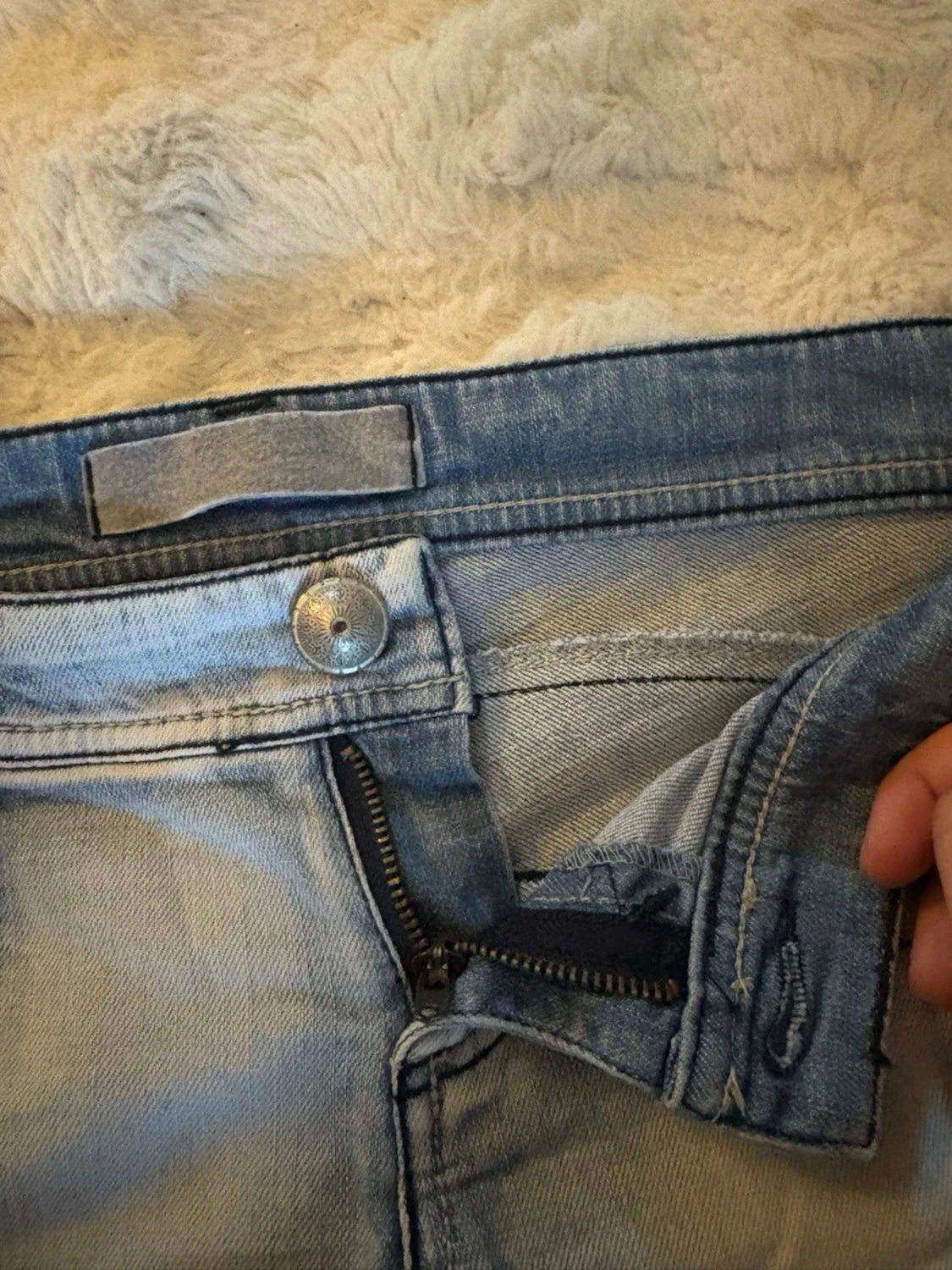 Ljusblå jeansshorts  - 2