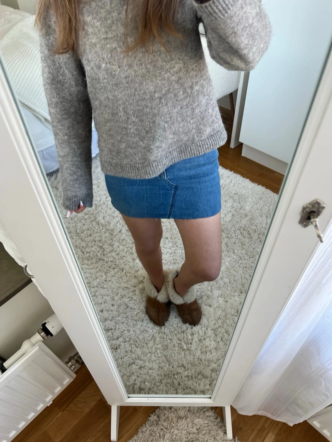 Blå jeanskjol i kort modell - 1