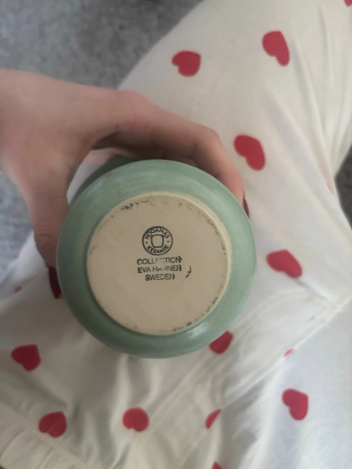 Mintgrön sockerskål från Höganäs  - 2