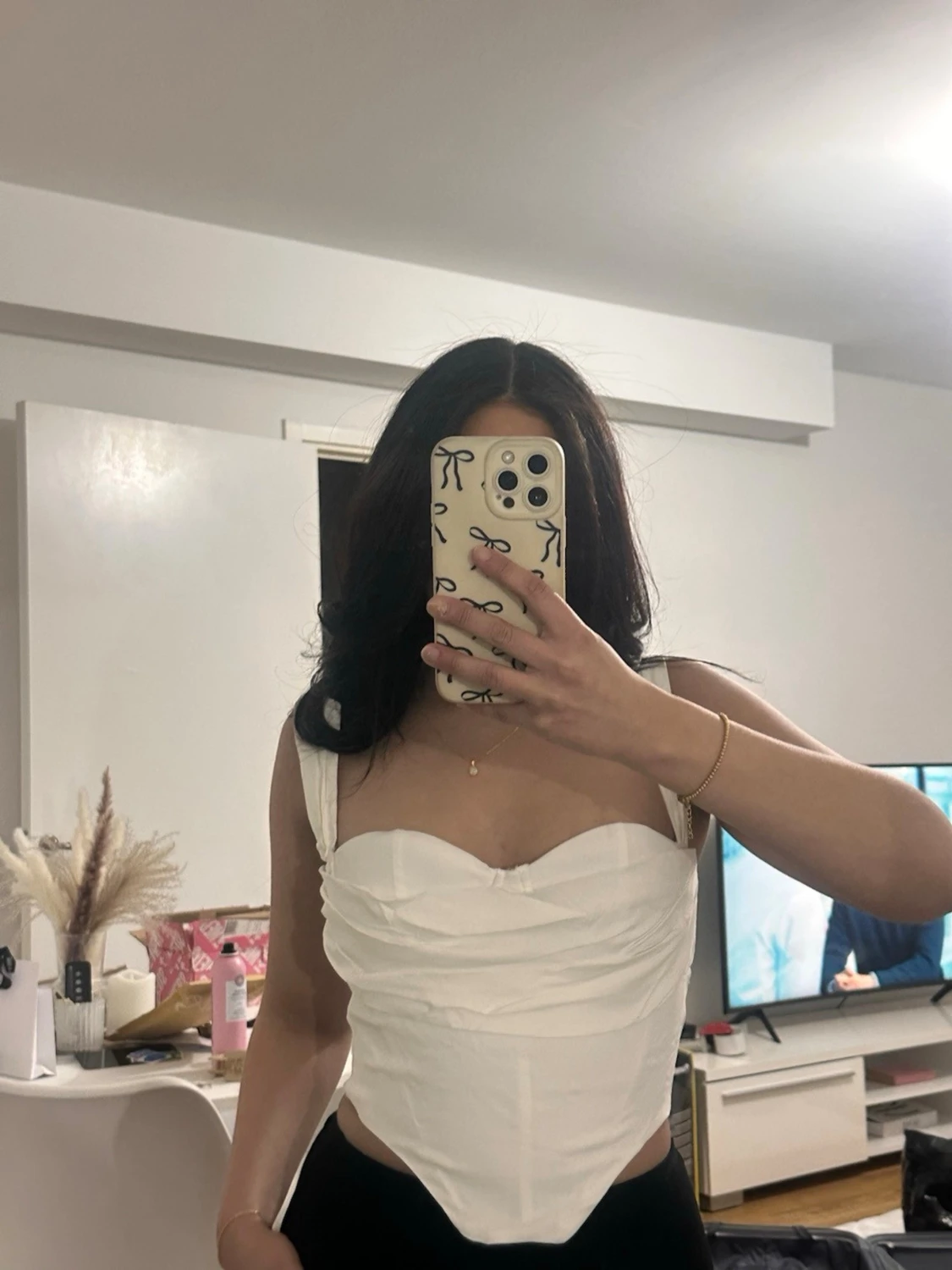 Vit offshoulder korsettopp - 2