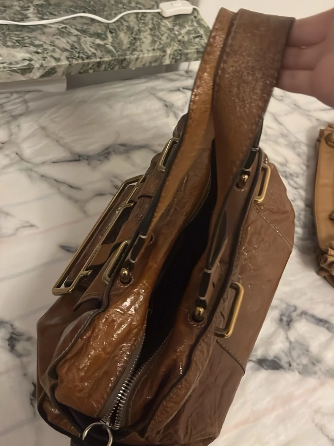 Brun handväska från Chloé i läder - 2