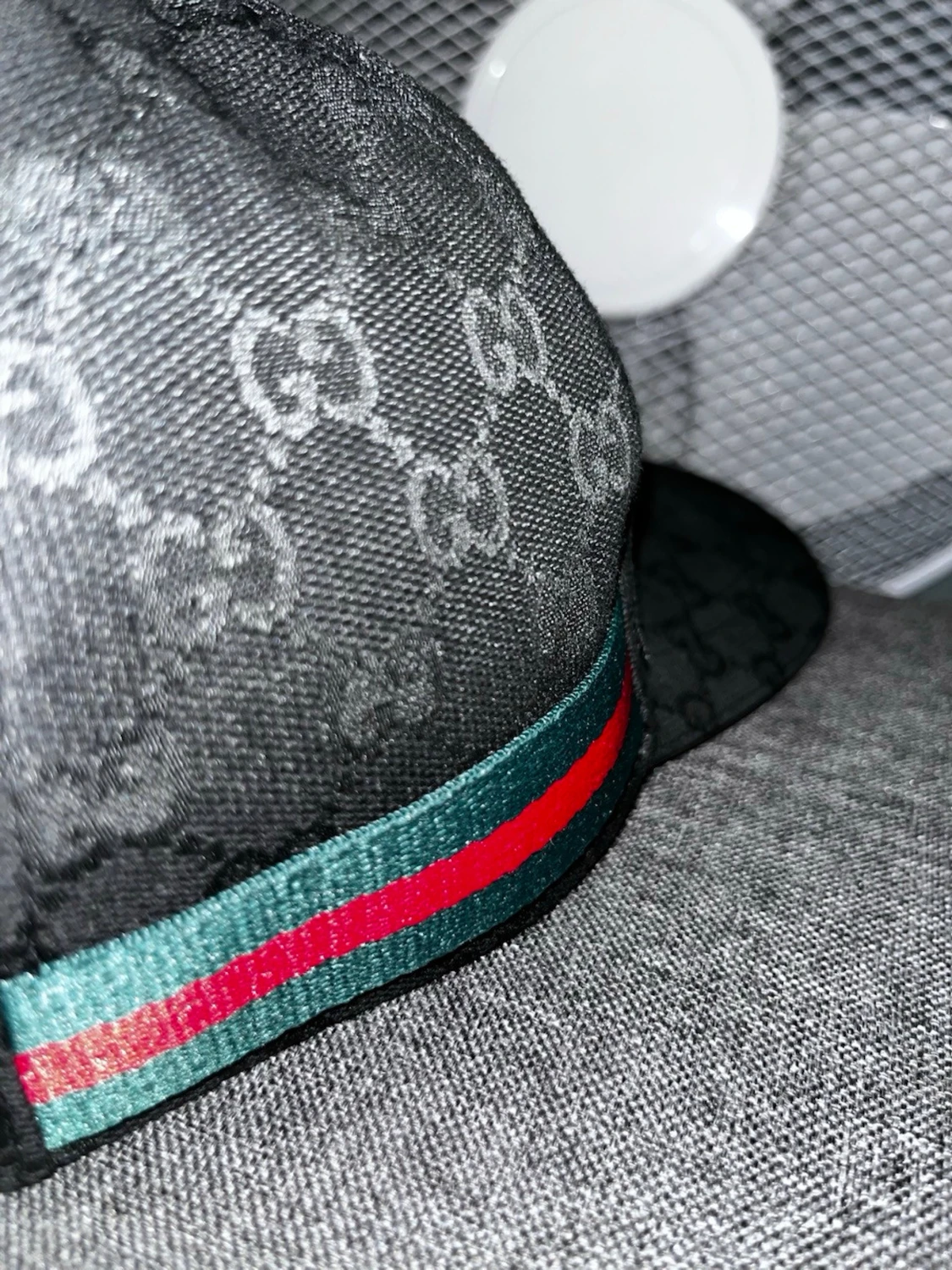 Svart Gucci keps med GG-mönster - 5