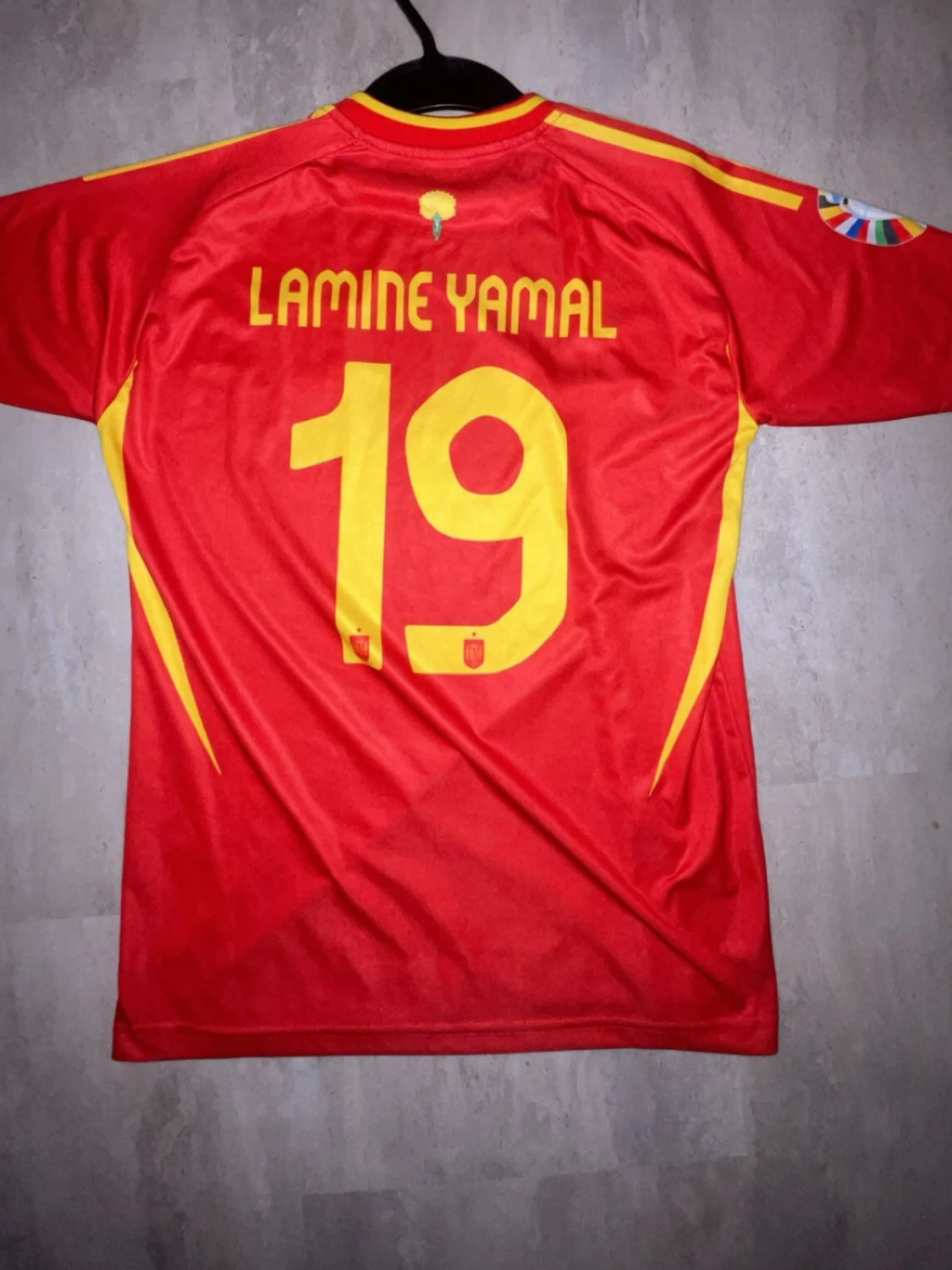 Spaniens matchtröja Lamine Yamal #19 - 1
