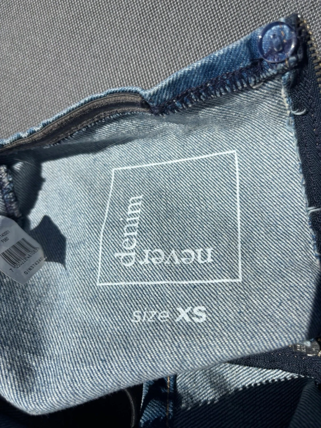 Blå denim tubtopp med dragkedja - 2
