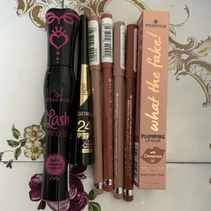 Oanvänt oöppnat smink - (Obs! Endast dem 5 läpprodukterna kvar) Mascara, eyeliner, lipplumper och 4 läpppennor som inte är öppnade, säljer då jag köpte dem i större bundles och inte kommer få användning av allt. 