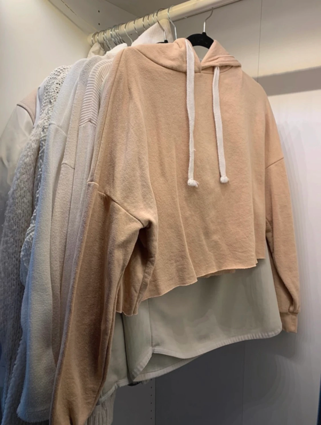 Beige cropped hoodie