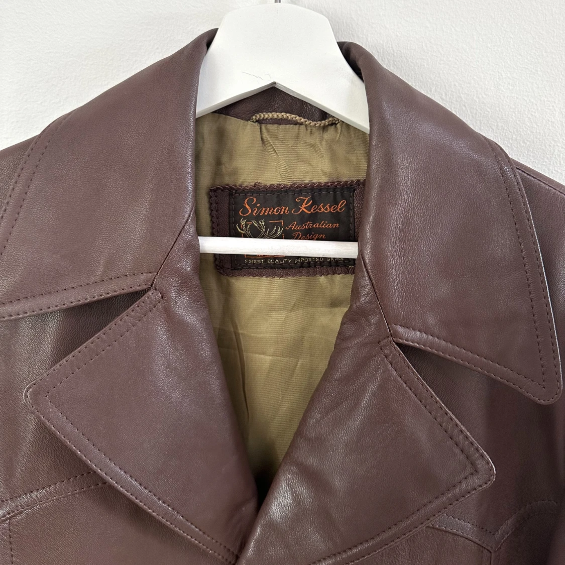 Skinnjacka i brunt läder - 91