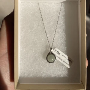 Edblad halsband grön sten - Helt nytt halsband från Edblad, aldrig använt. Kedja stål 42cm. Hänge stål grön sten, Peridot. Nypris 450kr  Gratis frakt, jag postar ett brev med frimärke