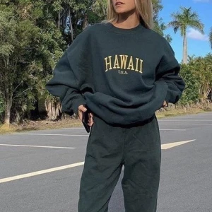 Brandy Melville Hawaii Sweatshirt  - Utsåld sweatshirt från Brandy Melville! Använd men fint skick, köpte för ca 500kr. Storleken är one size och skulle säga att den passar S/M, den är oversized i modellen!