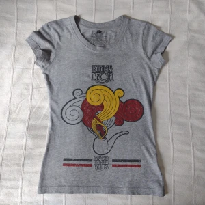 Kings of Leon - Day old Belgian blues - grå t-shirt - storlek S - Grå t-shirt i storlek S. Kings of Leon - Day old Belgian Blues. Tunn och skön topp. 75% bomull och 25% polyester. Lite nopprig på vissa ställen och kanske ytterst svaga deofläckar.