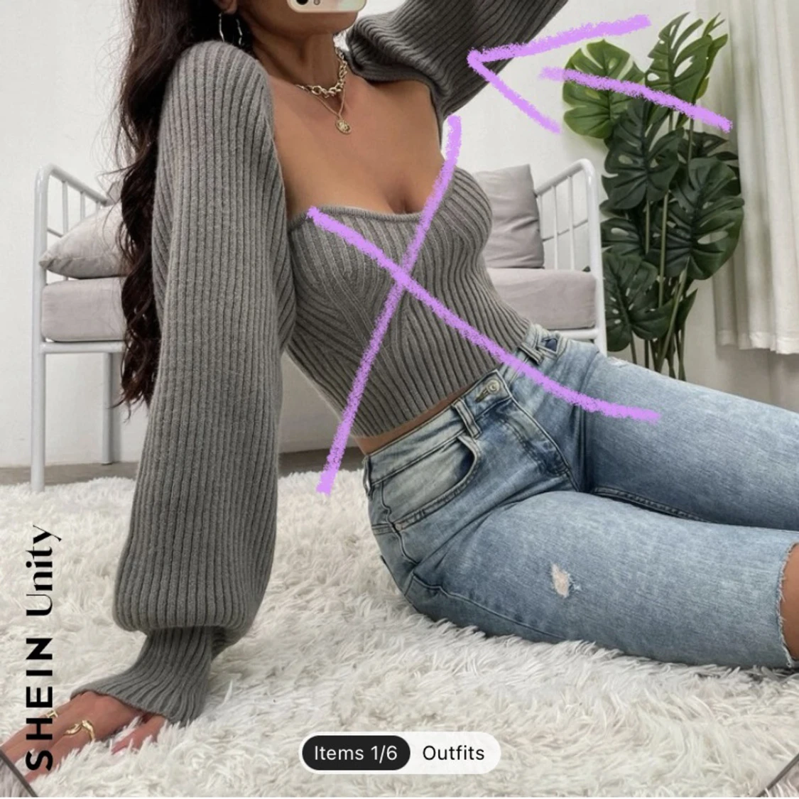 Stickad kroppad kofta  - 91