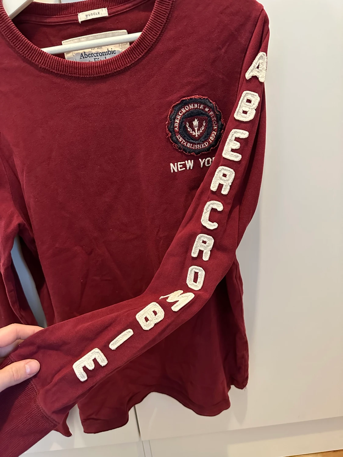 Långärmad tröja vinröd - 90