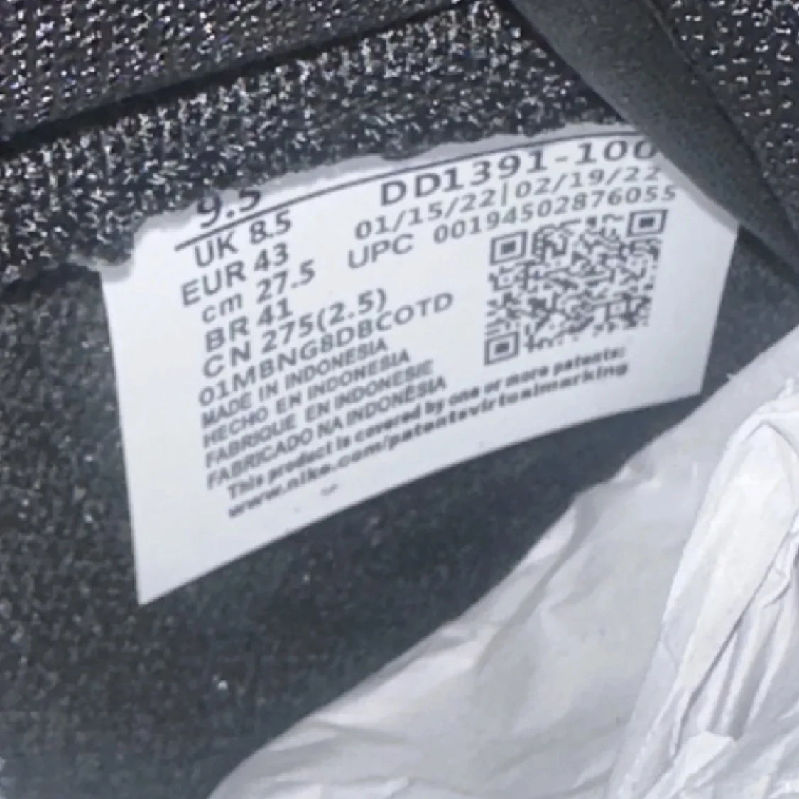 Nike dubk low white/black Storlek 43   - 90