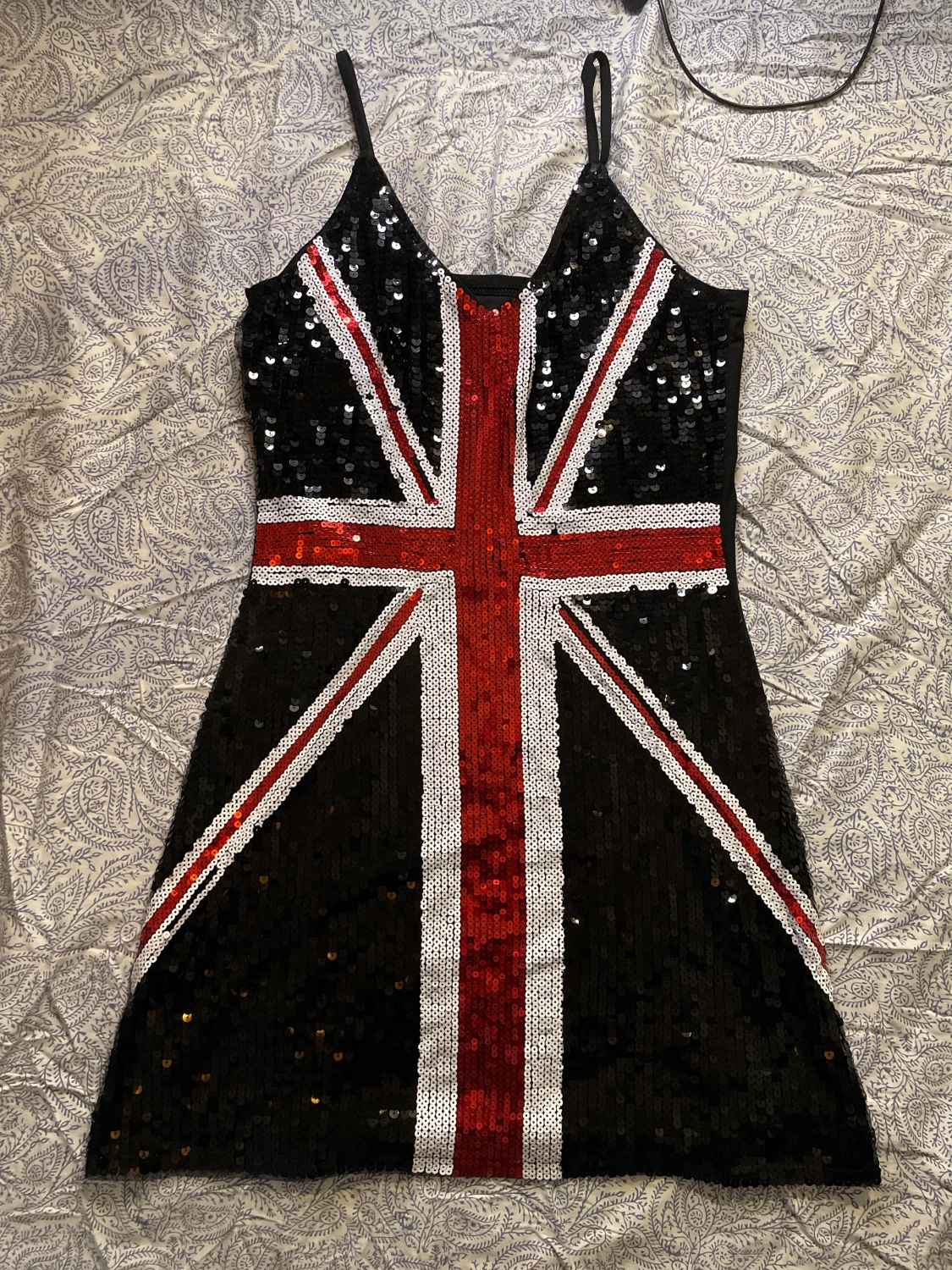 Storbritanniens flagga klänning paljetter