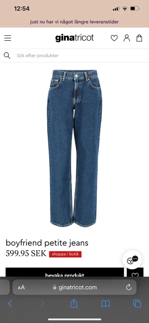 Boyfriend jeans - Boyfriend jeans från Gina. Originallängden så inte petite. Endast använda en gång så i nyskick. Nypris 599kr. Jag är 174cm lång!💕