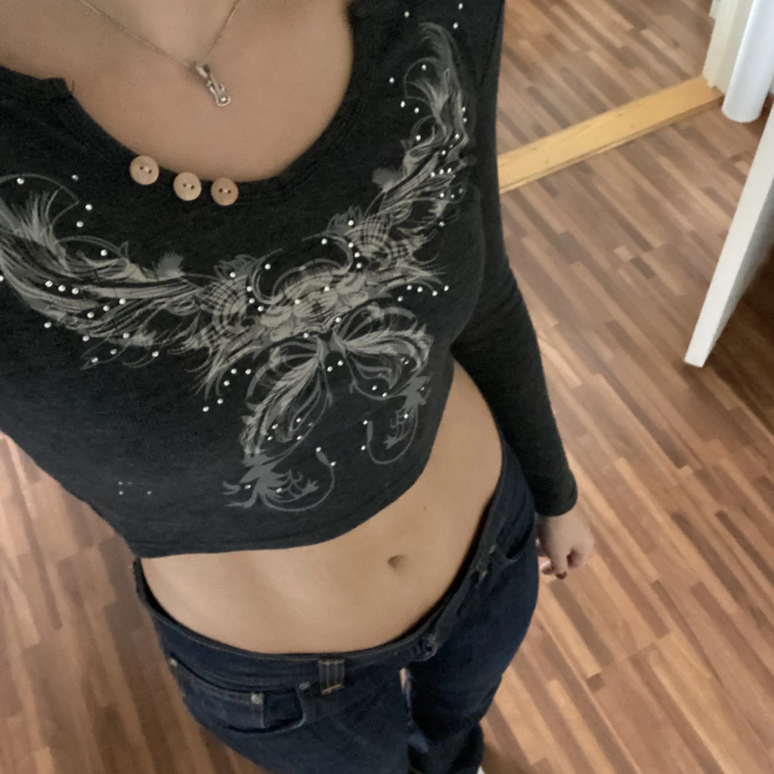 Långärmad crop top