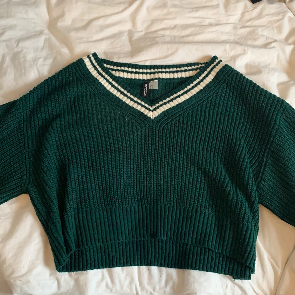 Stickad grön tröja - 90