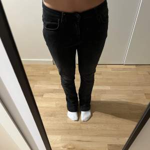 Intressekoll för mina fina svarta ltb bootcut jeans som är lite för långa för mig!!! Jag är 1,65 och jeansen är storlek W28 L32 och upplagda längst ner, men fortfarande långa på mig💕 hör av dig vid frågor och fler bilder!