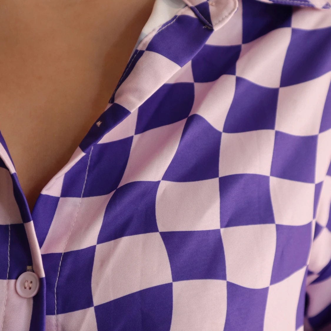 Oversized rutig skjorta  - 91