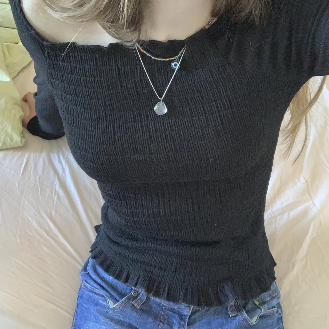 Stretchig svart topp