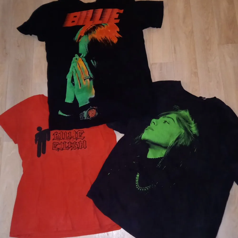 Billie eilish t-shirt's som jag inte anänder Röda- xs Svarta- S 150kr för allt . T-shirts.