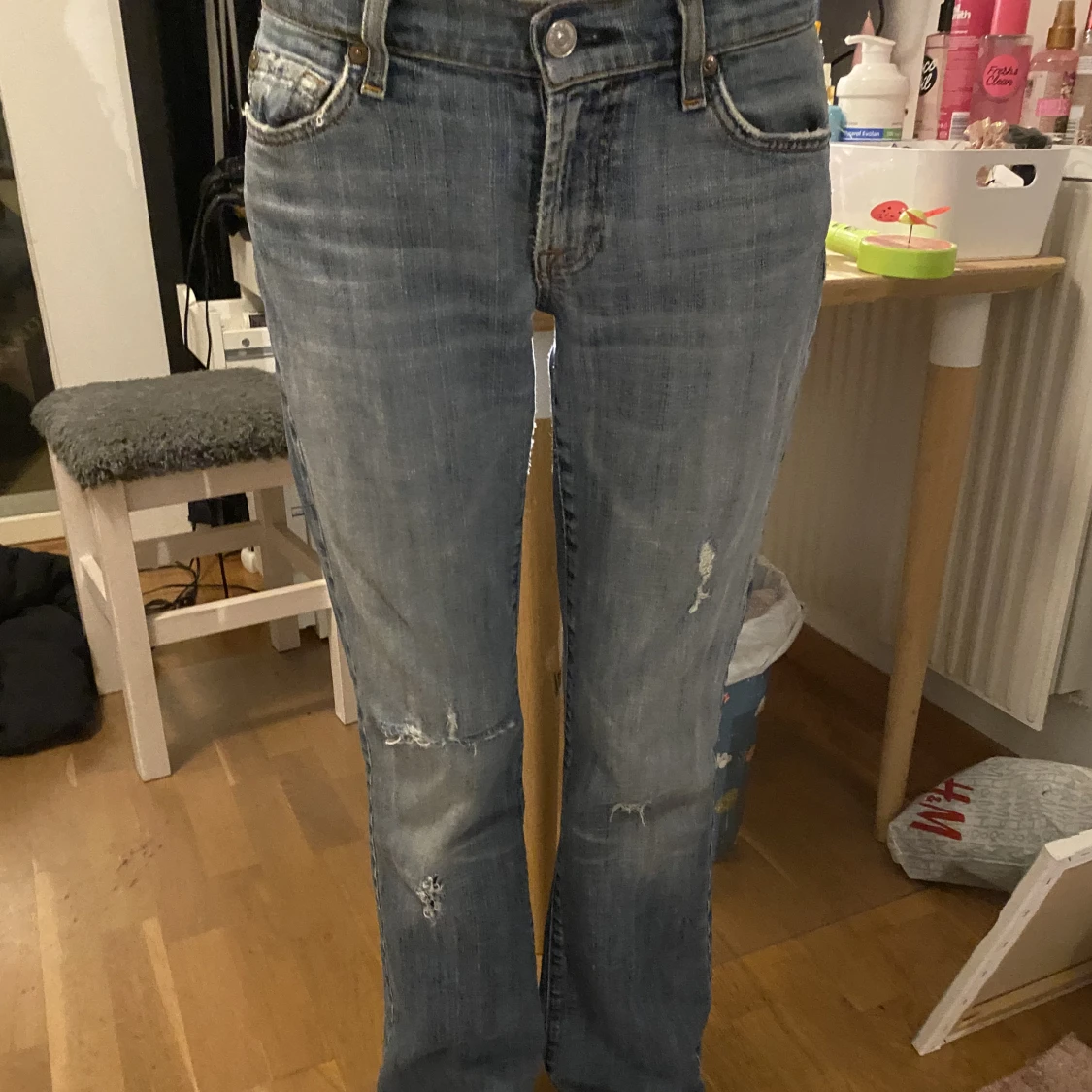Lågmidjade 1/2 bootcut jeans - 91