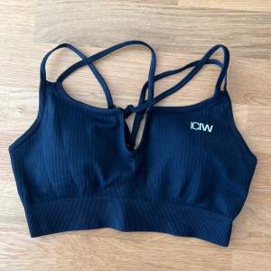 Svart Sport BH från I can I will, som ny. Heter ” Ribbed Define Seamless Strappy Bra Black ” på deras hemsida. 