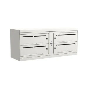 Lynx Liggande 2×2 fack – vit  - Fastighetsbox med 4 fack (passar för 4 lägenheter)