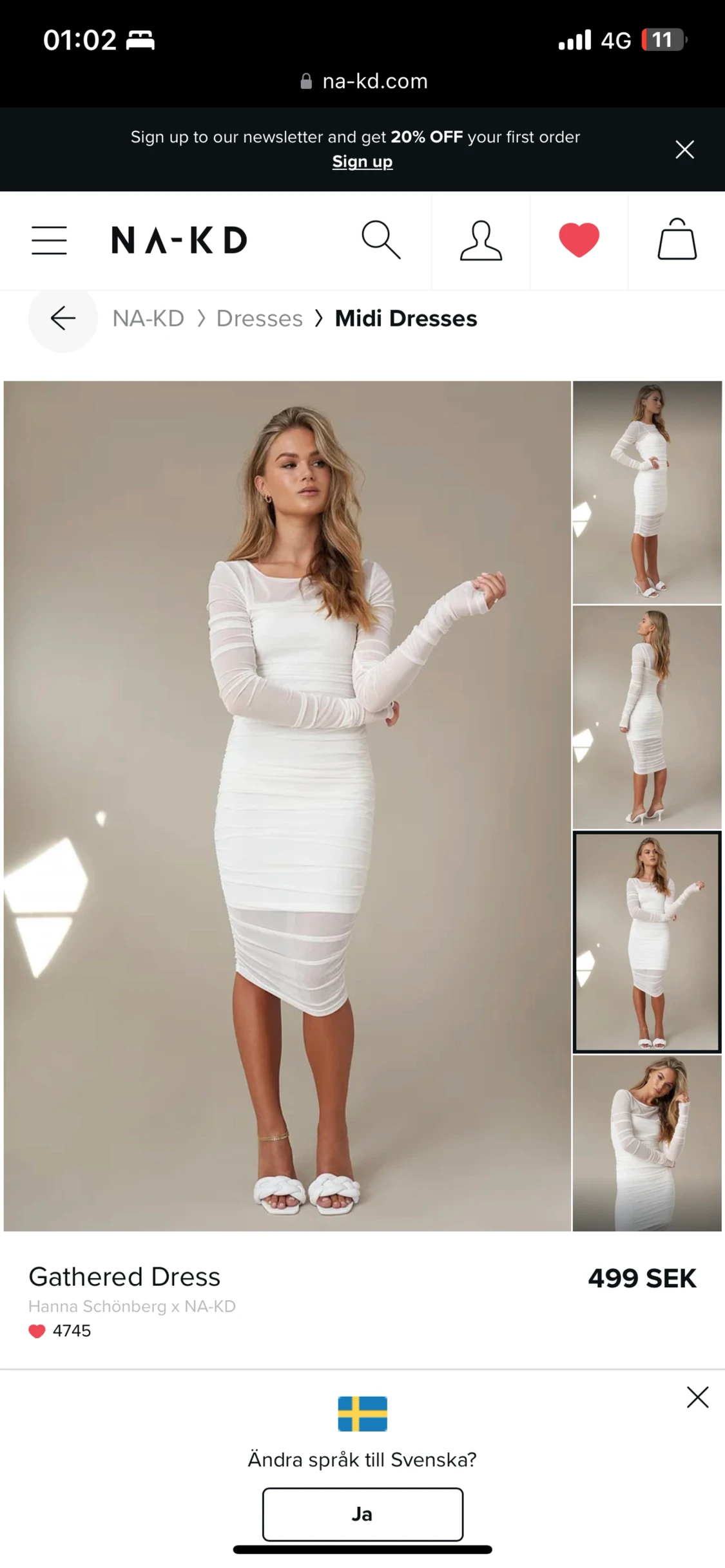 Gathered dress nakd stl xs 