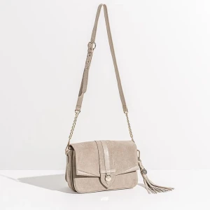 Alba handväska-Nyskick  - Designad av Åsa Ingrosso-Färg Taupe Mocka, dustbag
