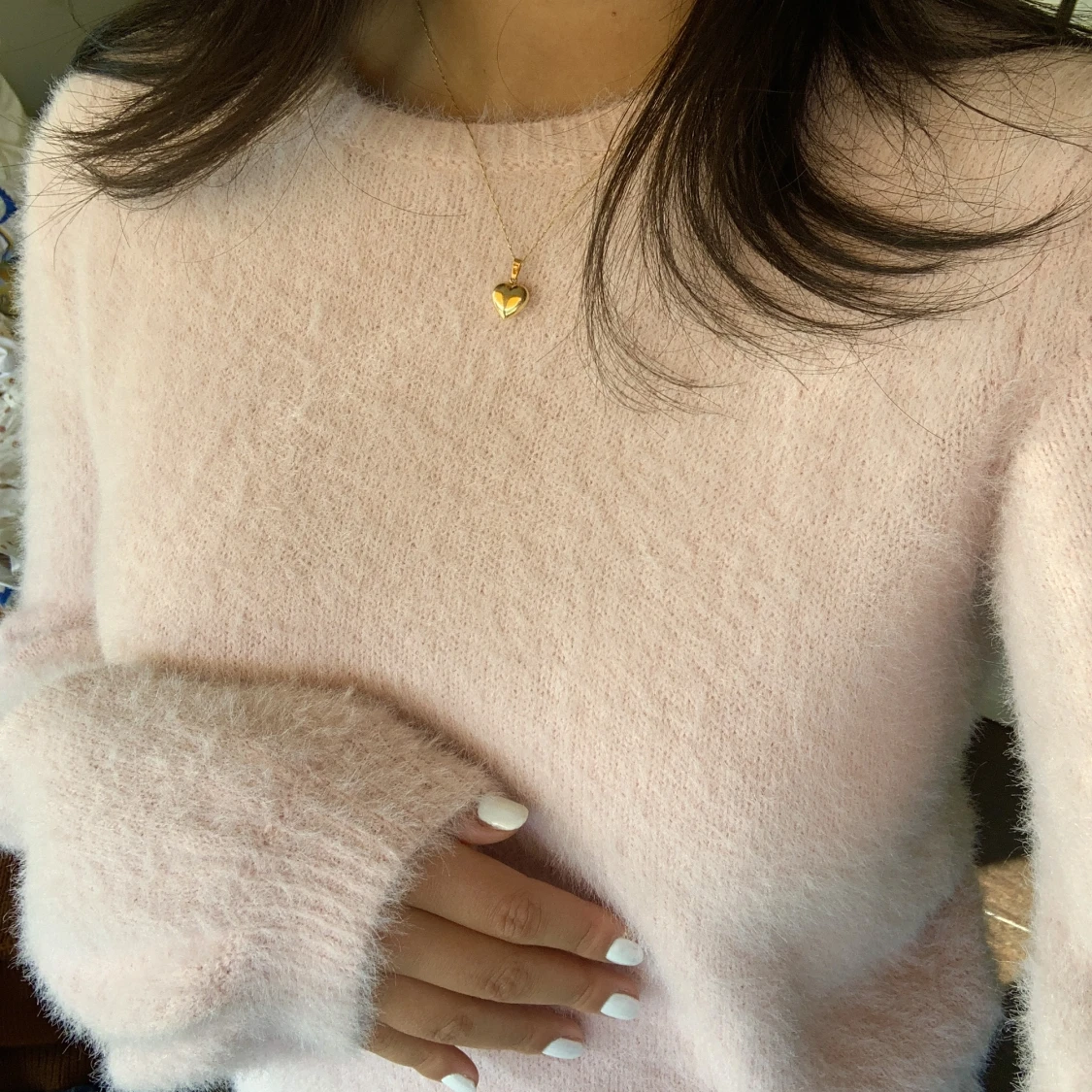 Rosa stickad tröja - 91