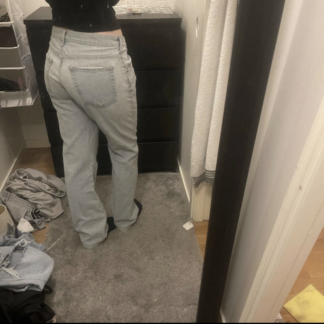 Lågmidjade blåa jeans  - 90