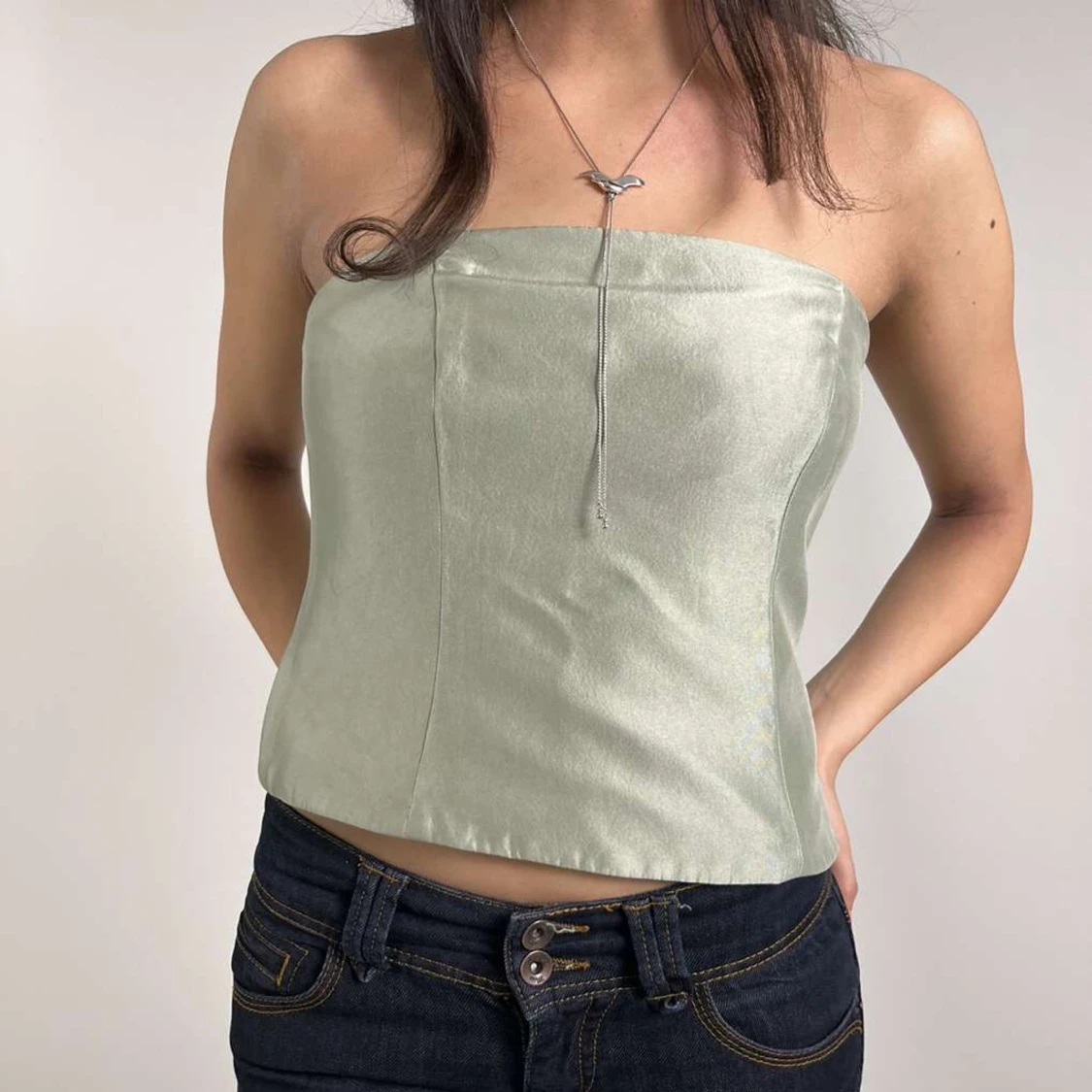 Bandeau topp i 100% silke