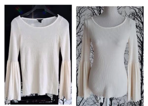 Jättefin mjuk varm tröja/ blus /  50% ull Oanvänd Stl M  - Aldrig använd, mjuk och skön ulltröja i ribbat stickad kvalite  Stl M stämmer bra! 