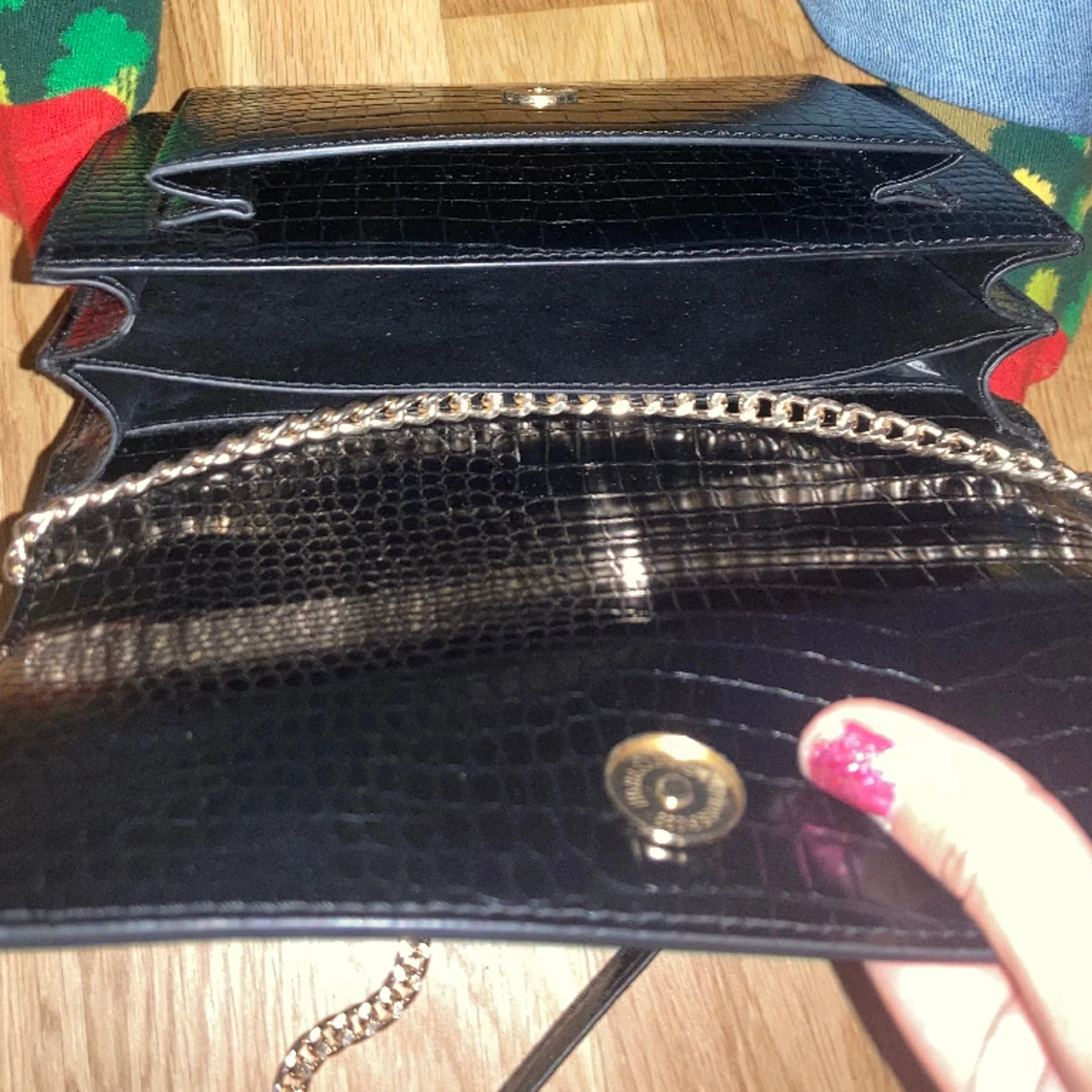 Svart skin väska (handväska) - 90