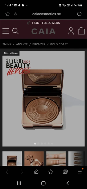 Caia gold coast - Caia gold Coast bronzer. Super fin men endast provad en gång. Den var för ljus för mig❤️orginal pris 345kr