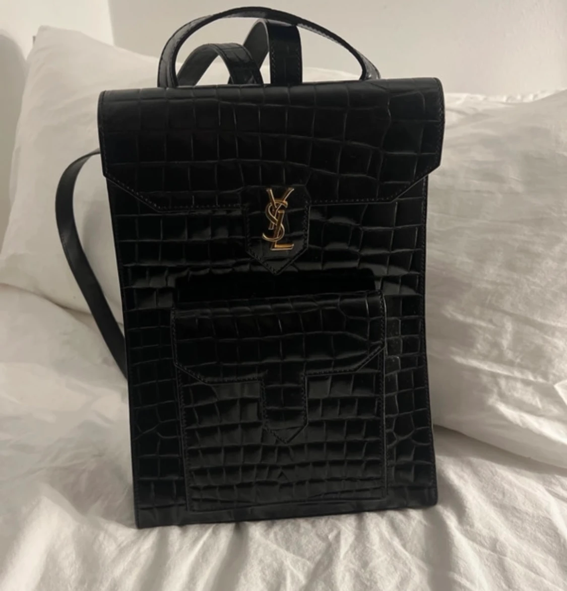 Yves Saint Laurent ryggsäck i krokodil