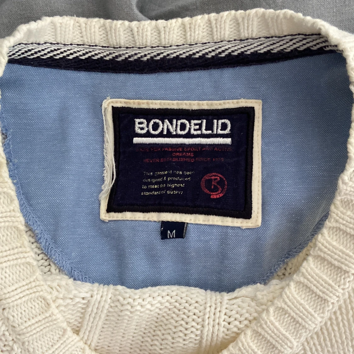 Vit stickad tröja - 90