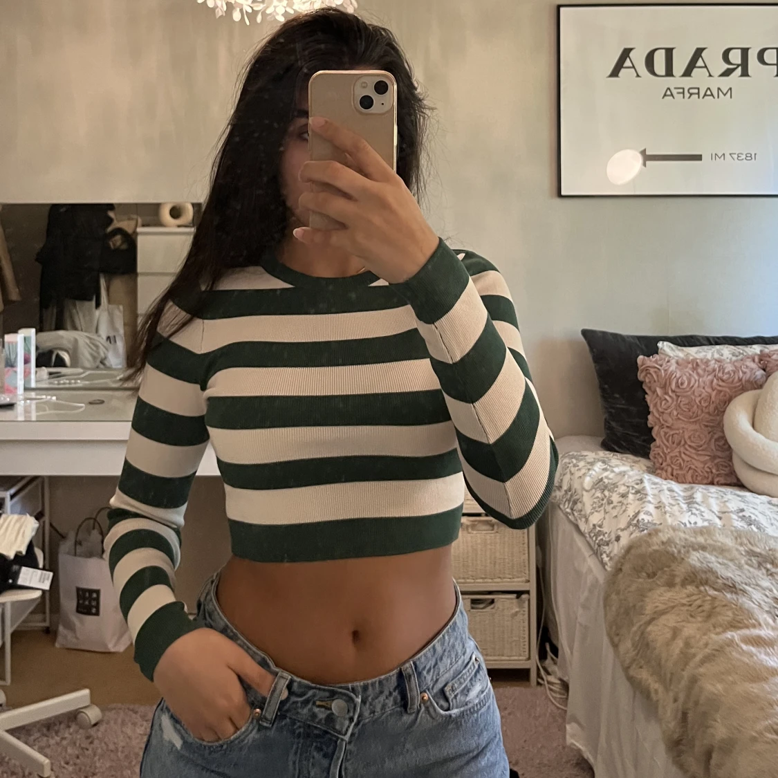 Randig topp från zara