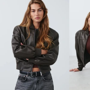 Washed pu bomber🤎 - Säljer denna otroliga jacka från ginatricot då den inte kommit till användning mer än 2 gånger😢🫶🏼 Nyskick, Nypris 899💫
