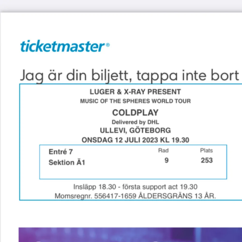 Säljer Coldplay biljetter för 1500 kr st :) 12 juli 19:30. ( Ä 1 ) >>. Accessoarer.