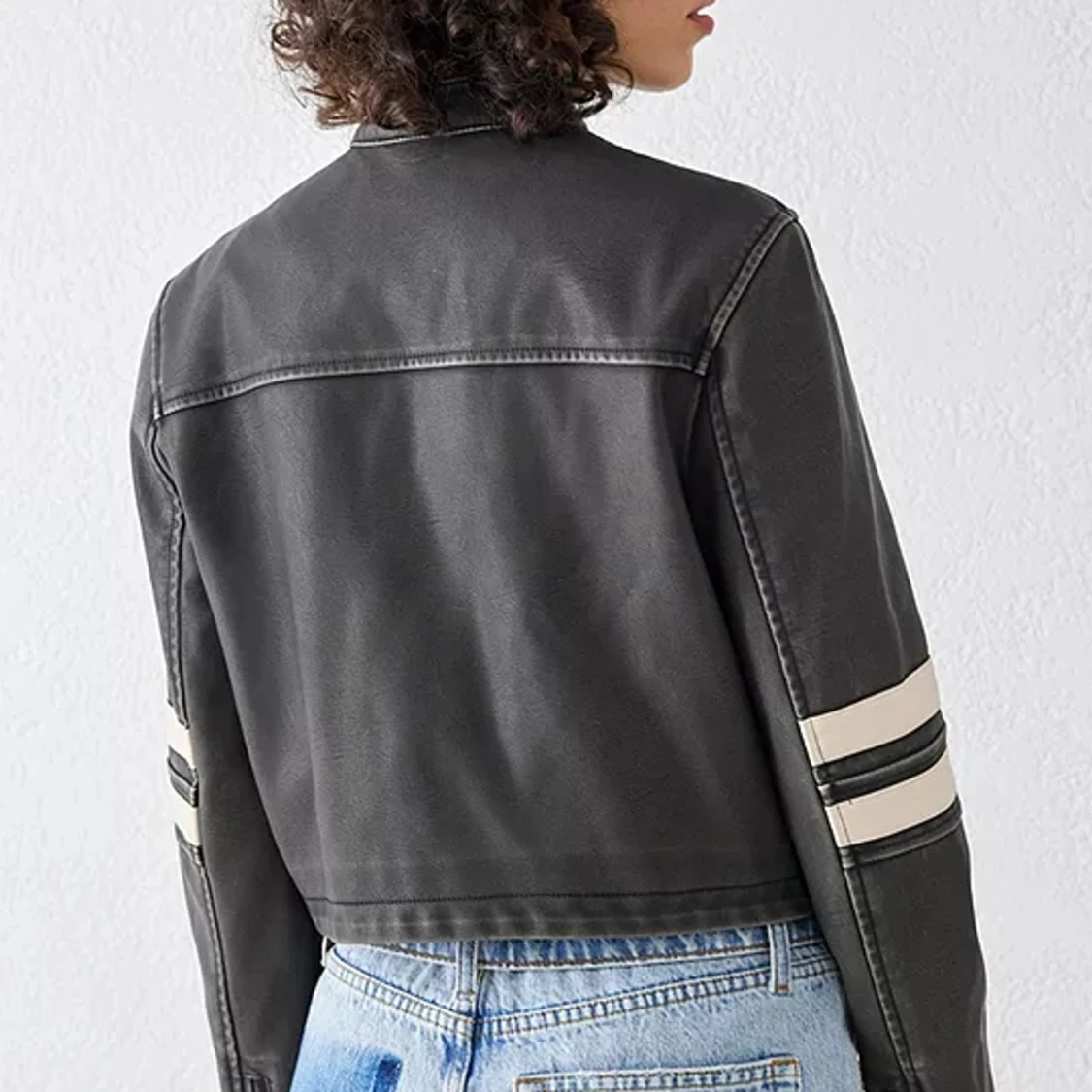 Bikerjacka i PU läder - 91