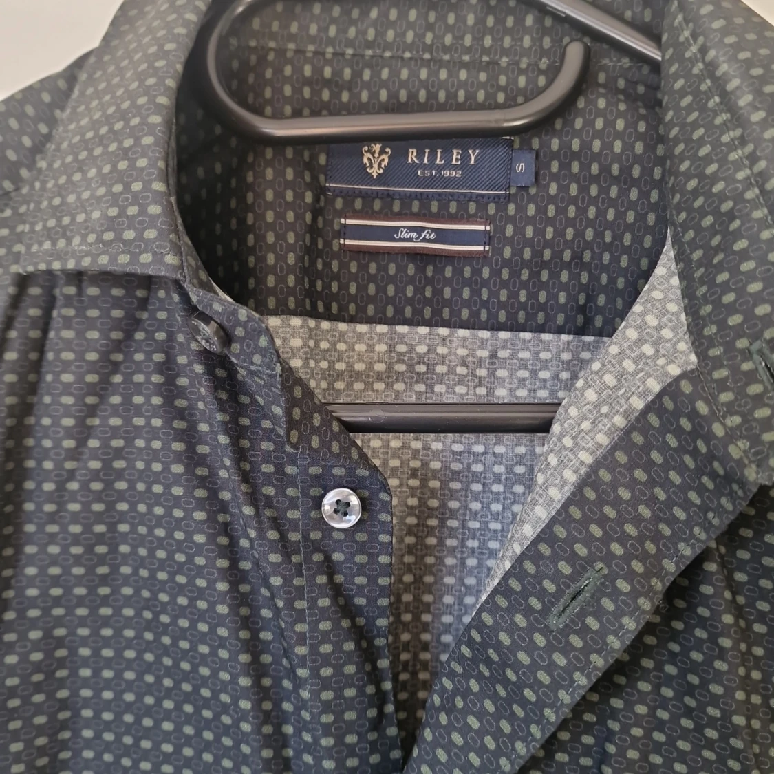 Grön/blå Riley-skjorta Slim fit - 90