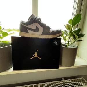 Nypris: 2300kr  Köpt: reststocks STRL: 45 Säljer dem för att ha råd med en annan grej, har använt dem ca 2-3 gånger så dem är i väl skick! Jordan 1 low vintage Stealth grey