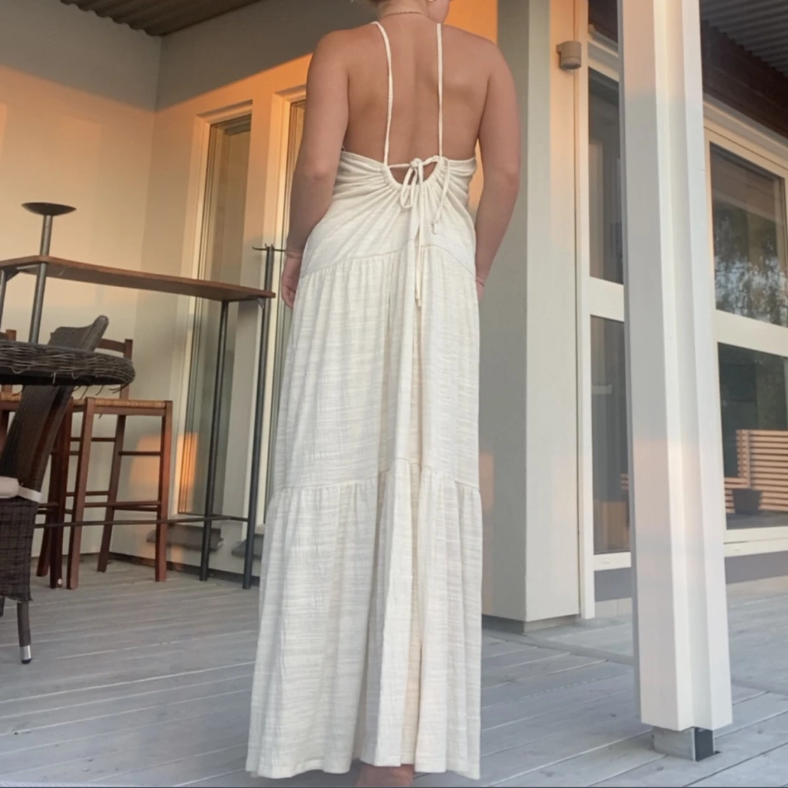 Vit lång klänning - 90