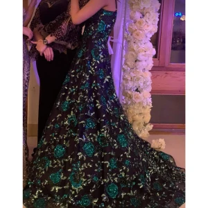 Grön maxiklänning  - Klänning som haft på mig en gång på en bröllop, har köpt den för 3000kr. Ingår en även petticoat (underkjol)